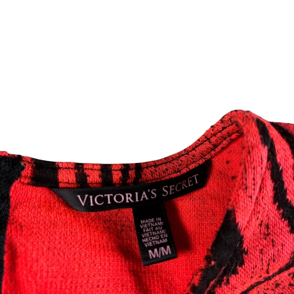 VTG Victoria's Secret Dress Y2K Women M Hot Orange Animal Print Drop Waist - Picture 4 of 8